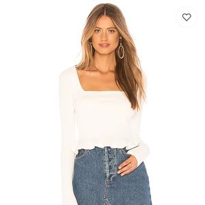 Priscilla Ribbed Top in White